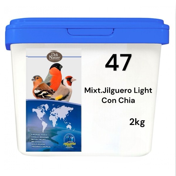 Mixt. Jilgueros Light con Chia nº 47 - Deli Nature cubeta de 2 kg Food for goldfinches and wild birds