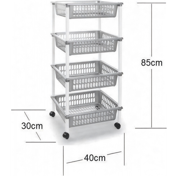 Carrito de almacenamiento aviario de 4 alturas Accesorios para aviarios 